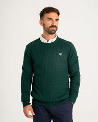 Hunter Green- Cable Knit