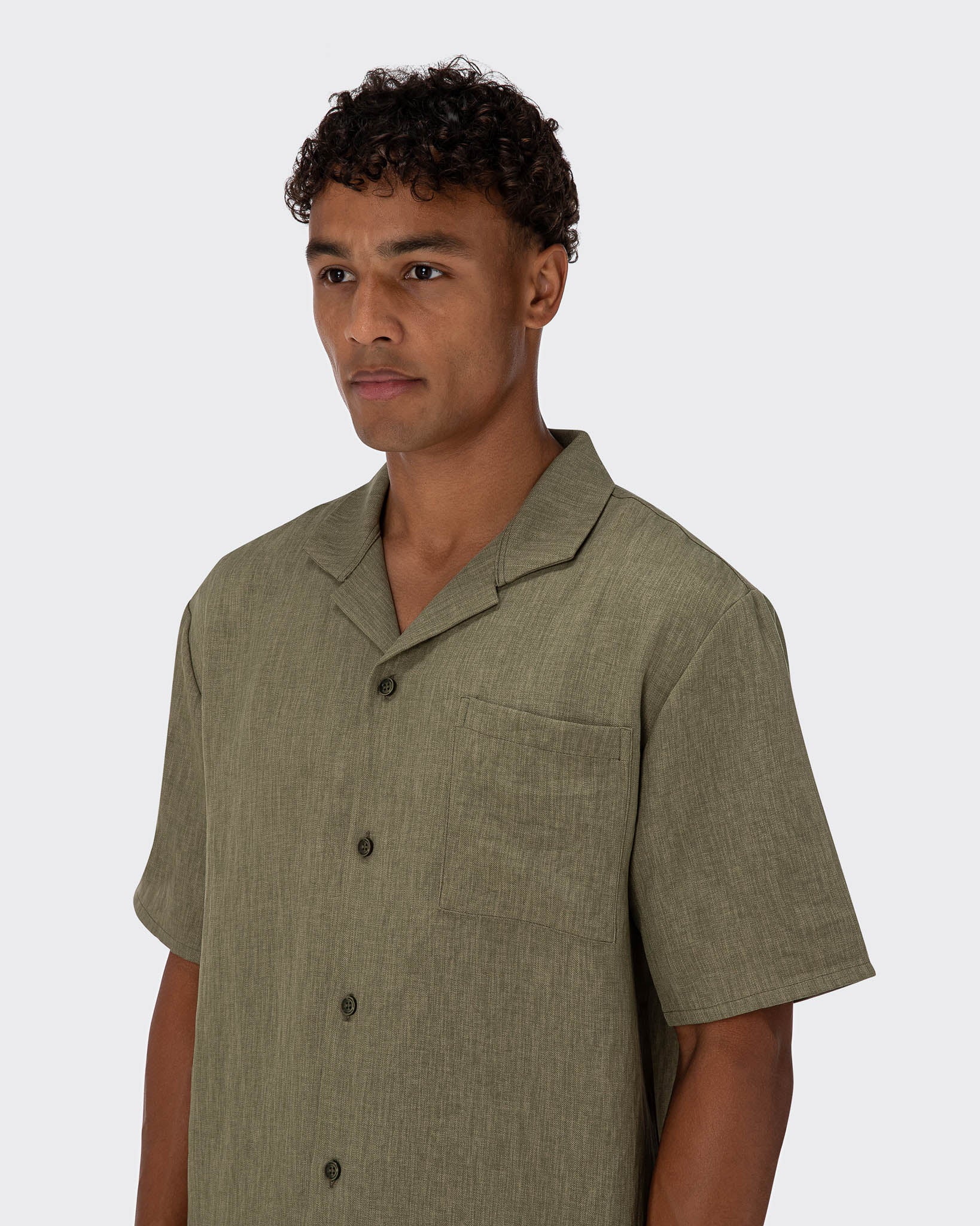 Cuban Collar Shirt- Khaki