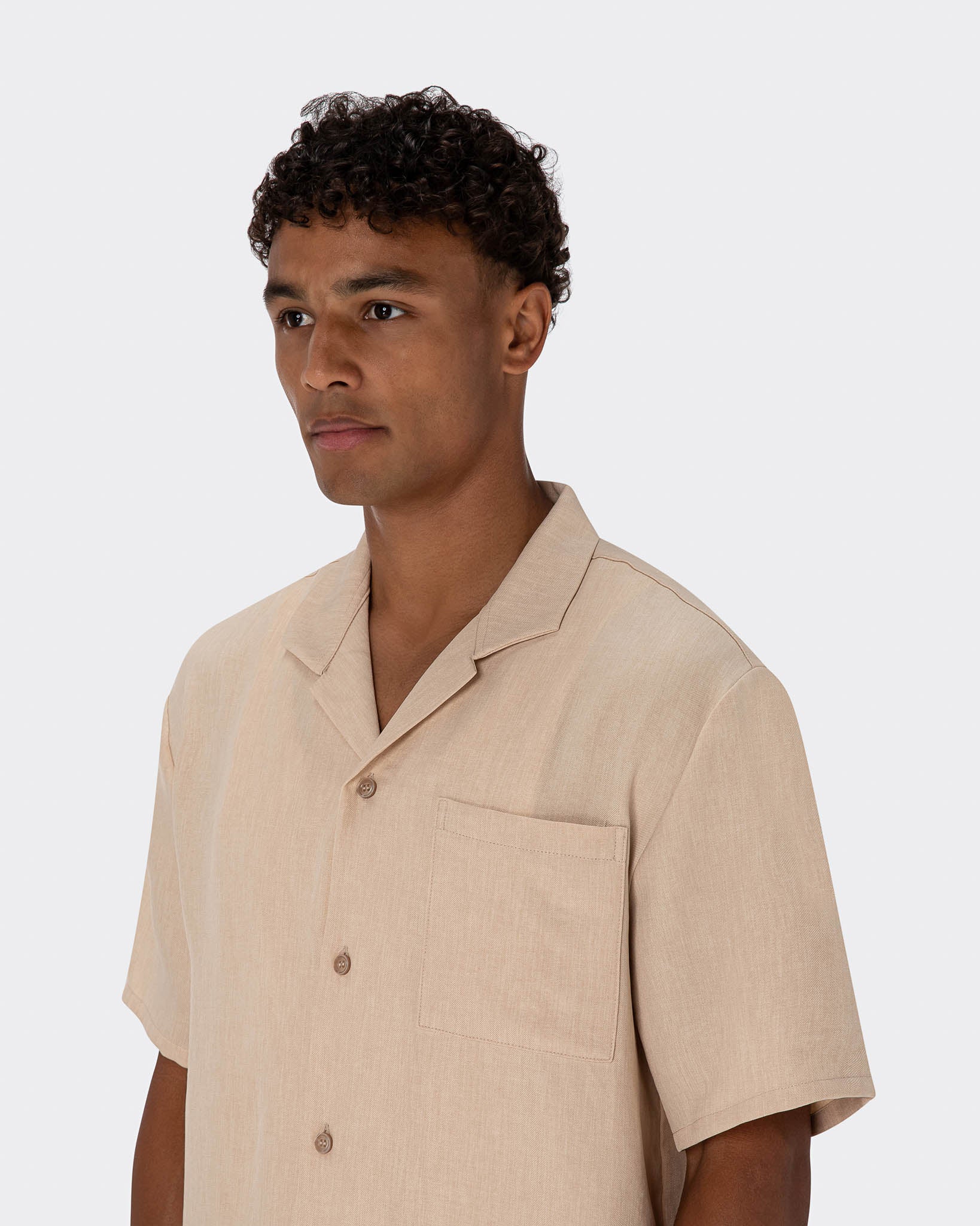 Cuban Collar Shirt- Sand