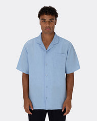 Cuban Collar Shirt- Light Blue