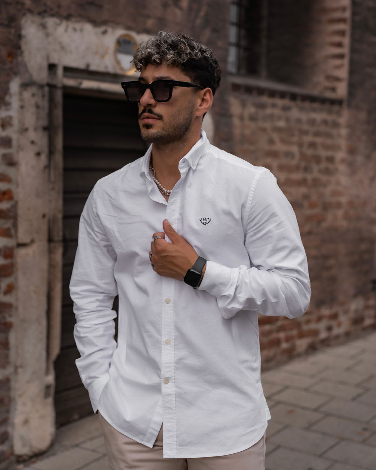 White Slim Fit Oxford Shirt - Walker & Hunt Shirts